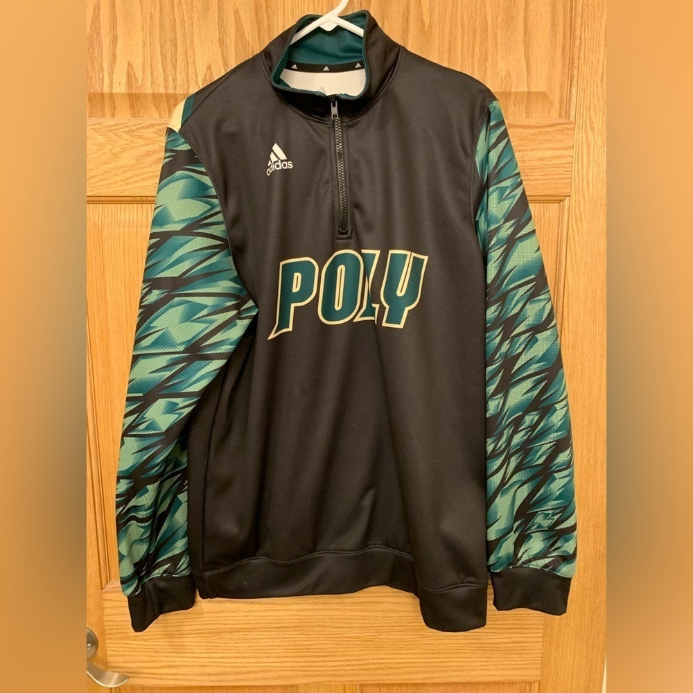 Adidas Long Beach Polytechnics Poly Jackrabbits 1/4 Zip Sweatshirt Size L Large - Picture 2 of 3